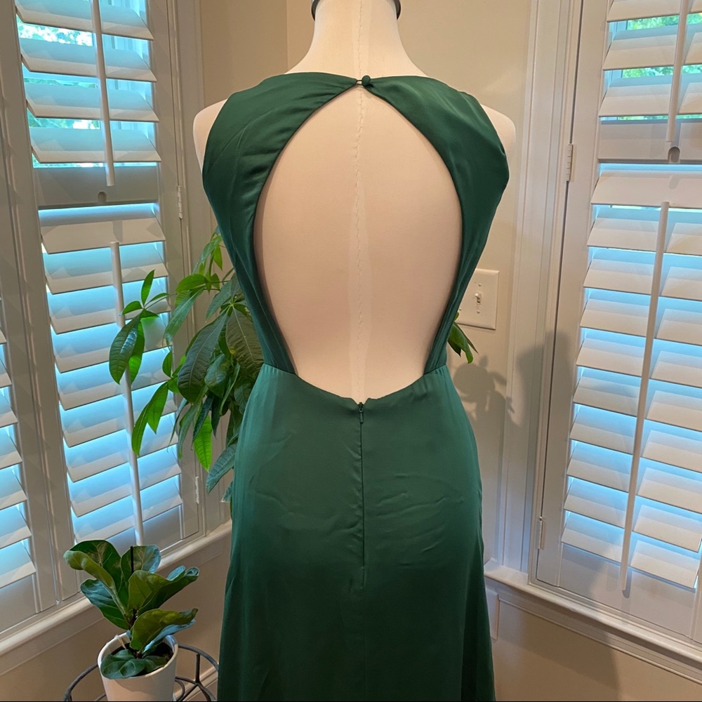 Lela Rose Emerald Green Silk Gown / Dress size 2 - Picture 7 of 9